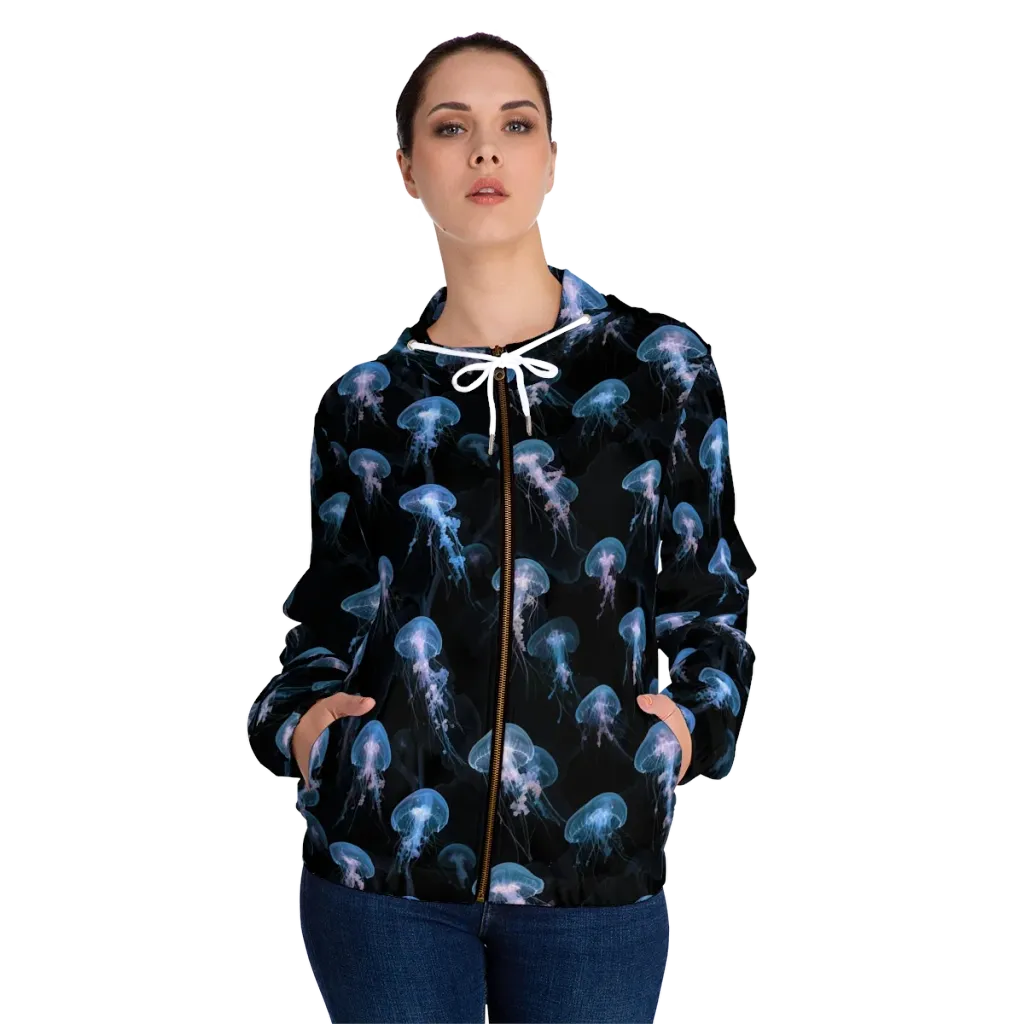 Deepwater Reverie on Women's Full-Zip Hoodie — Front On Person