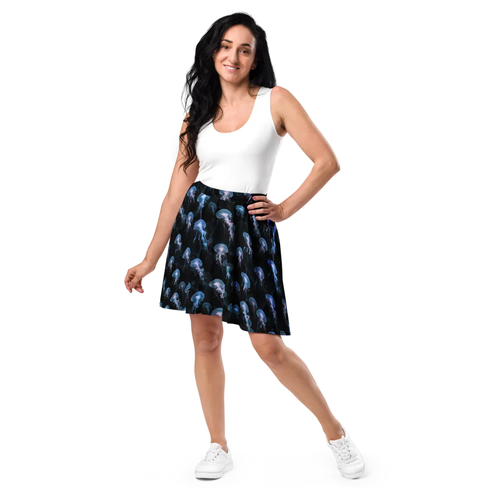 Deepwater Reverie on Skater Skirt — Front