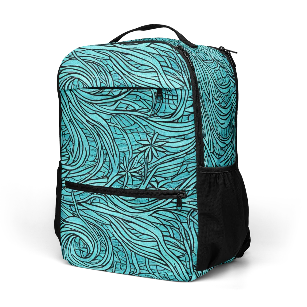 Cyan Whorl on Utility Backpack — Left Front