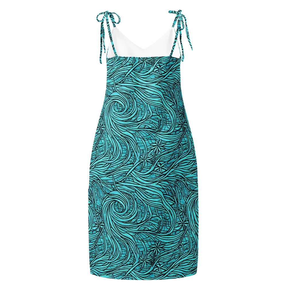 Cyan Whorl on Slip Dress — Back