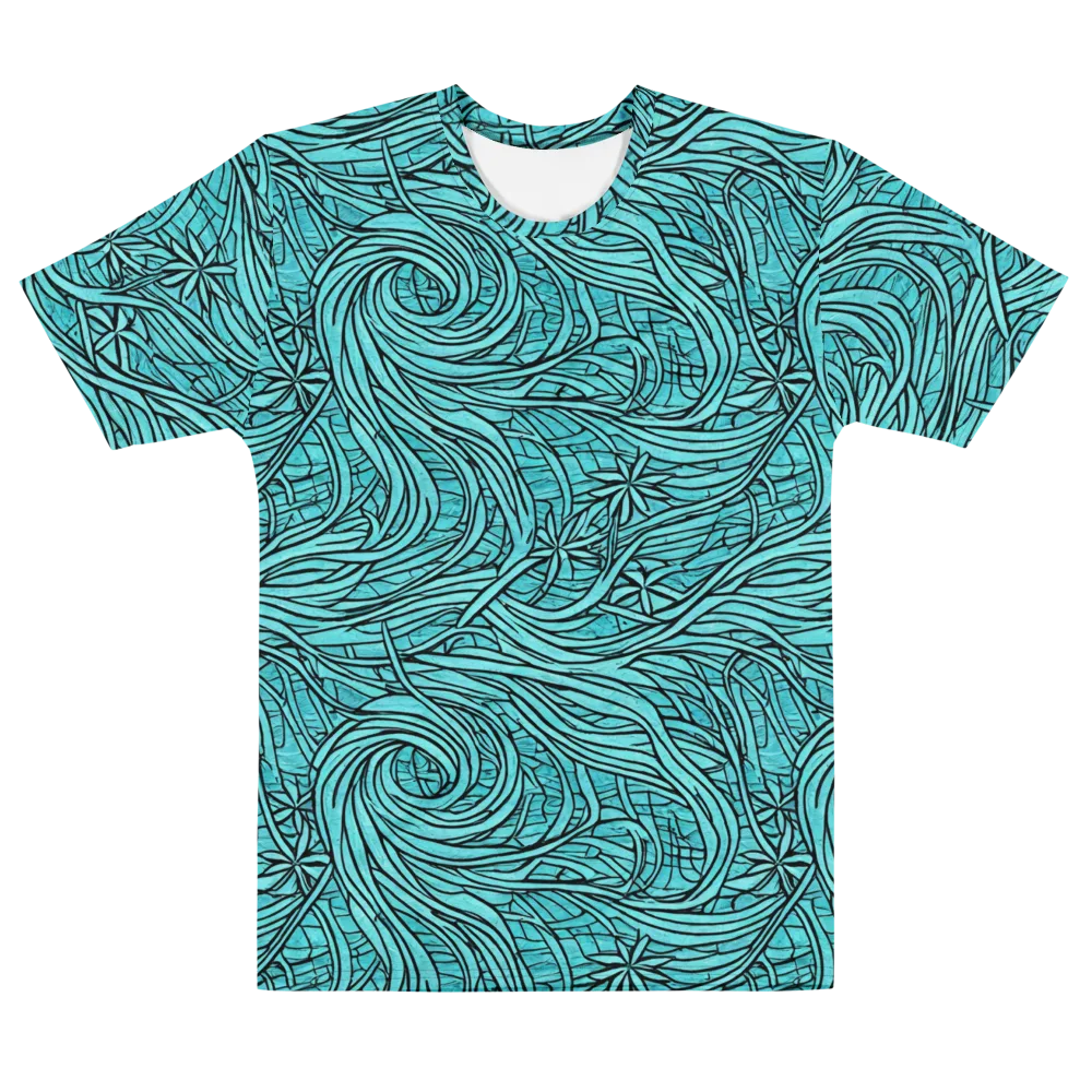 Cyan Whorl on Men's Cotton Crew Neck T-Shirt — Front