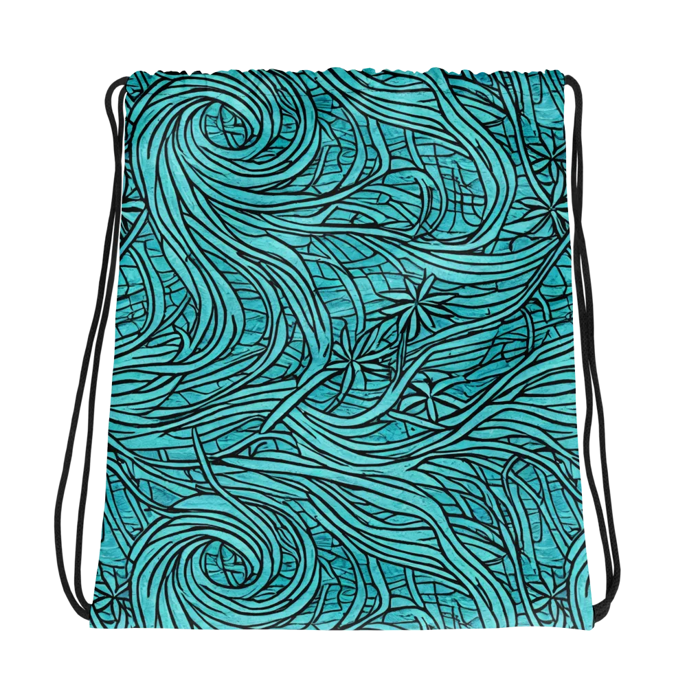 Cyan Whorl on Drawstring Bag — Photo