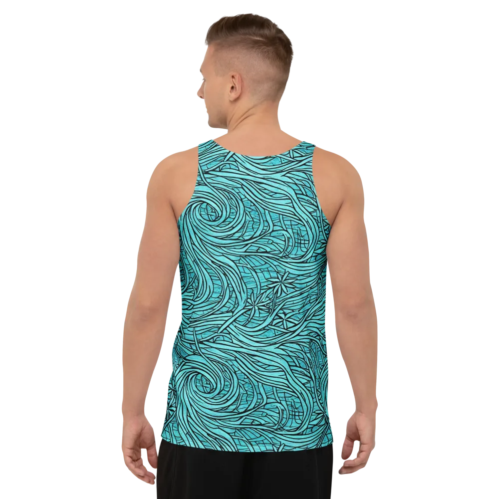 Cyan Whorl on Men's Tank Top — Back