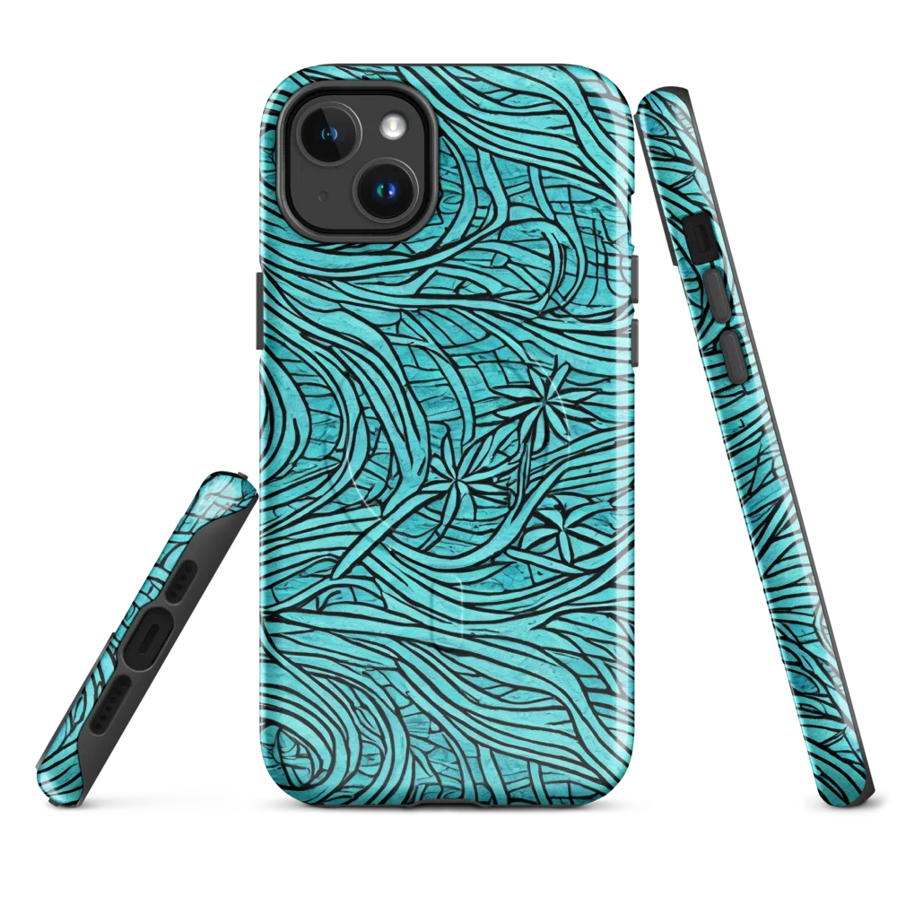 Cyan Whorl on MagSafe Tough Case for iPhone® — Front