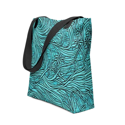 Cyan Whorl on a Tote Bag