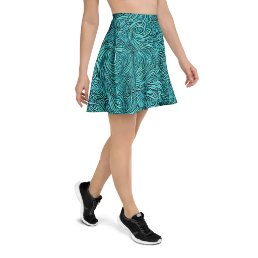 Cyan Whorl on a Skater Skirt