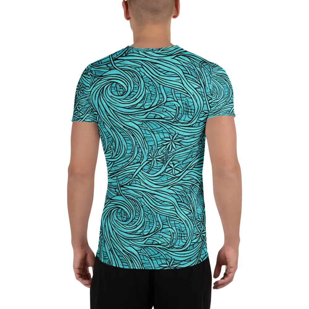 Cyan Whorl on Men's Athletic T-Shirt — Back