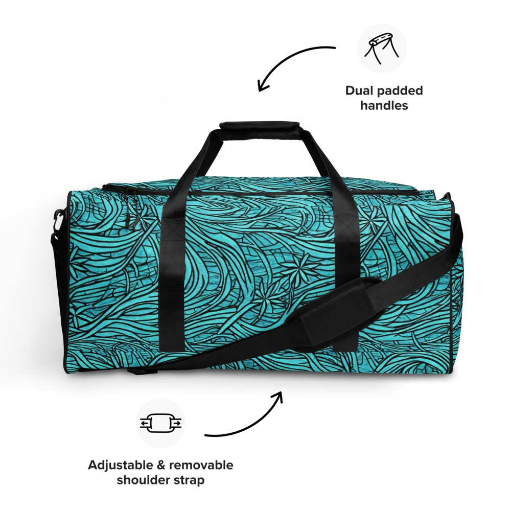 Cyan Whorl on Duffle Bag — Front