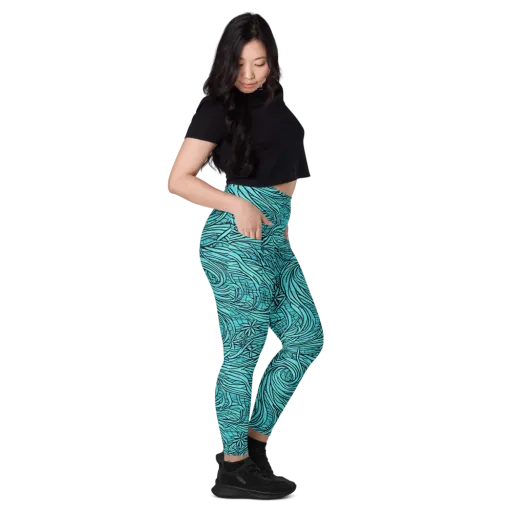 Cyan Whorl on a Leggings with Pockets