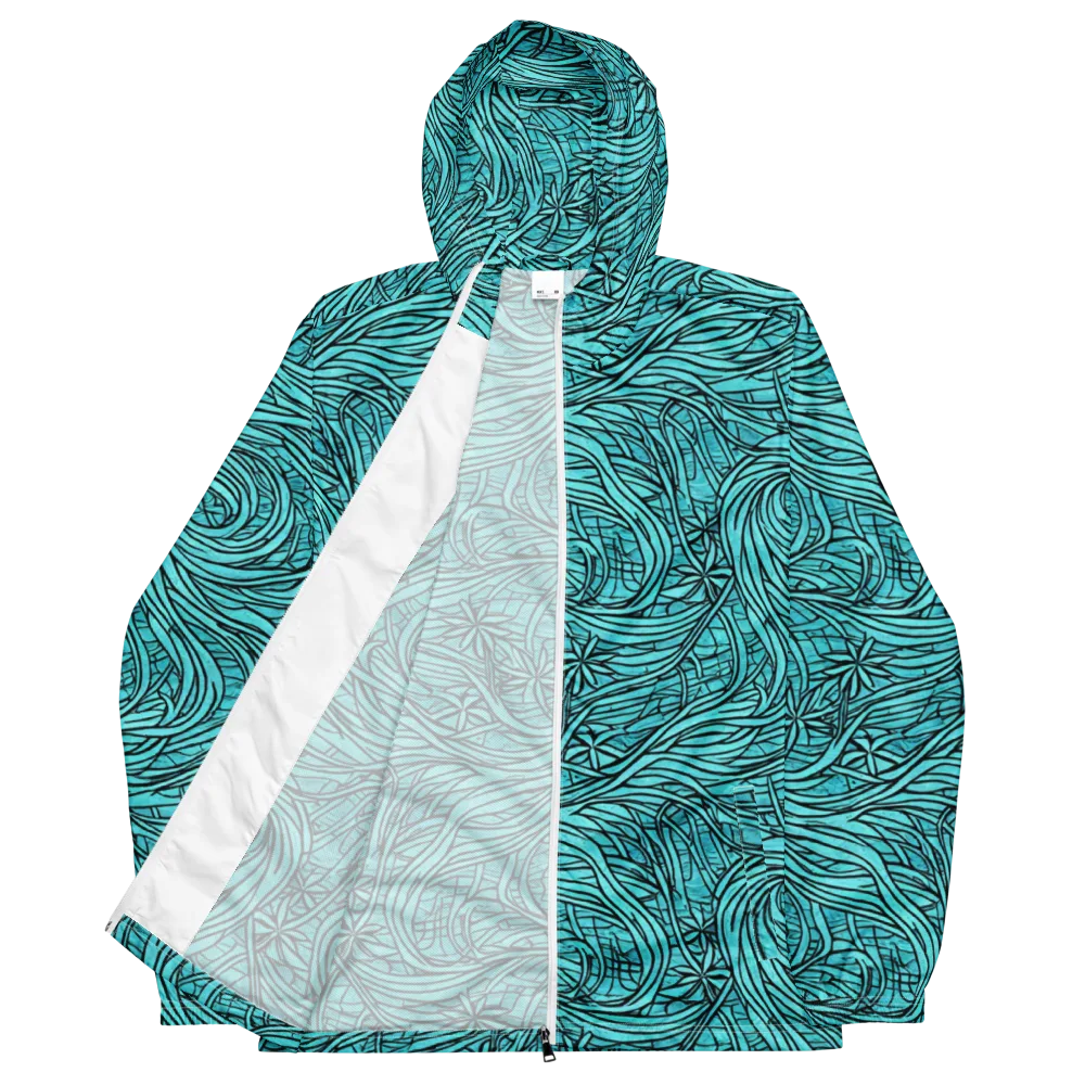 Cyan Whorl on Men's Windbreaker — Front