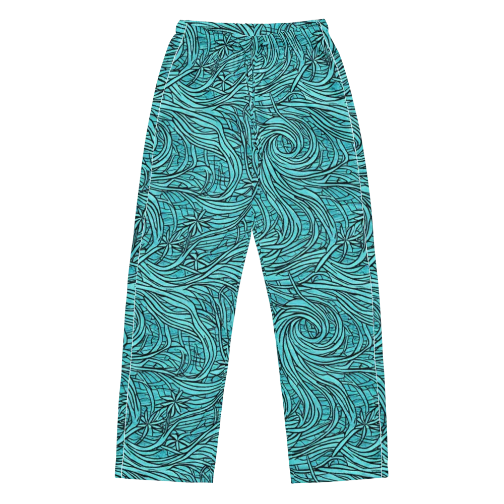 Cyan Whorl on Women's Pajama Pants — Front