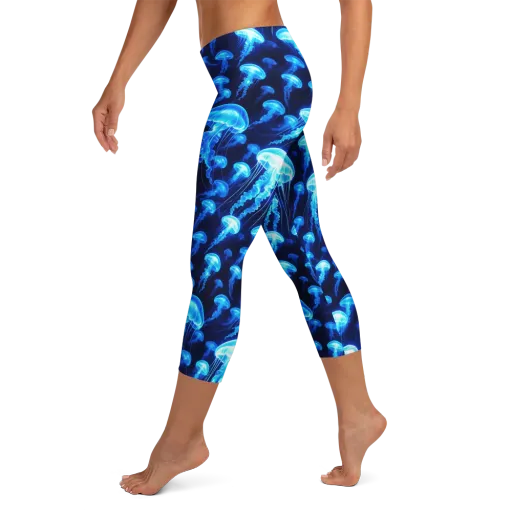 Blue Lanterns on a Capri Leggings