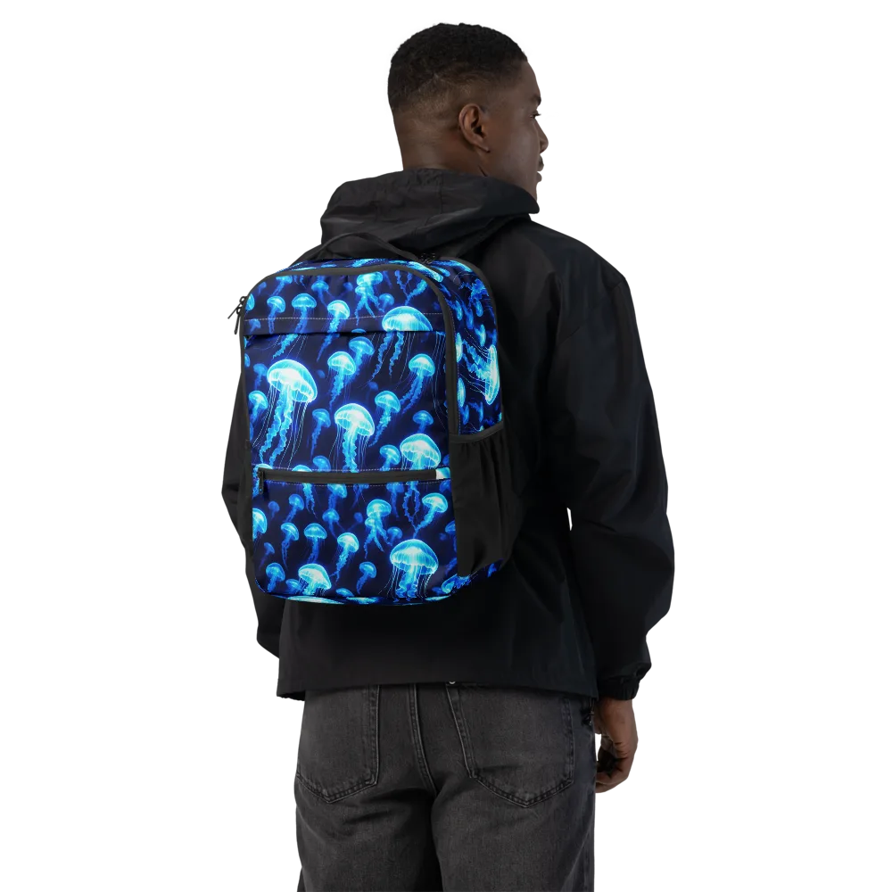 Blue Lanterns on Utility Backpack — Back