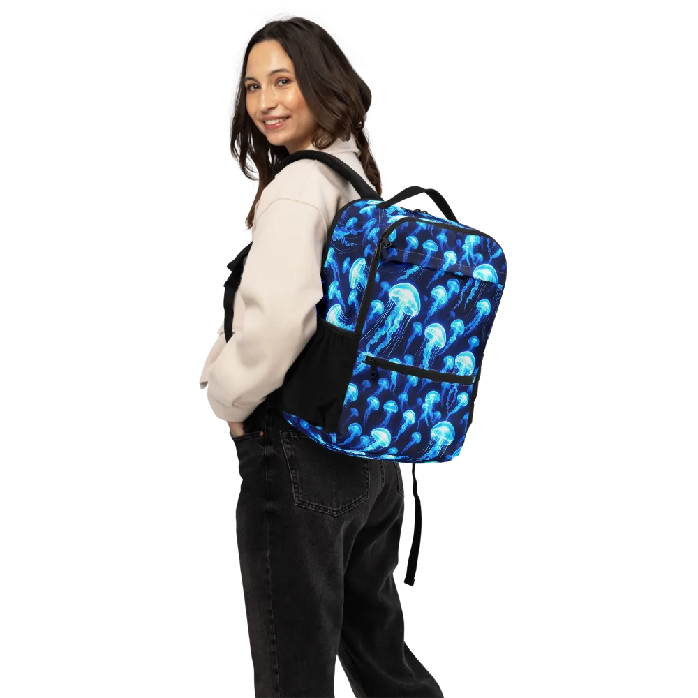 Blue Lanterns on Utility Backpack — Back