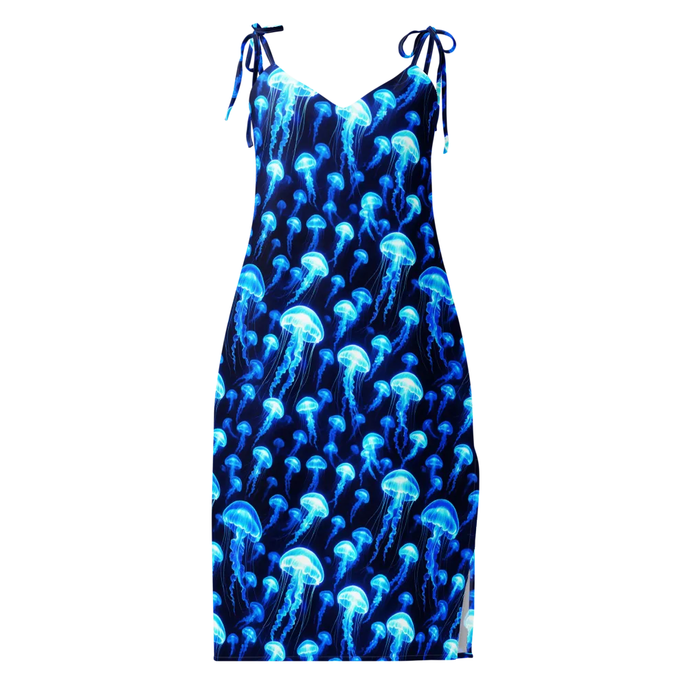 Blue Lanterns on Slip Dress — Front