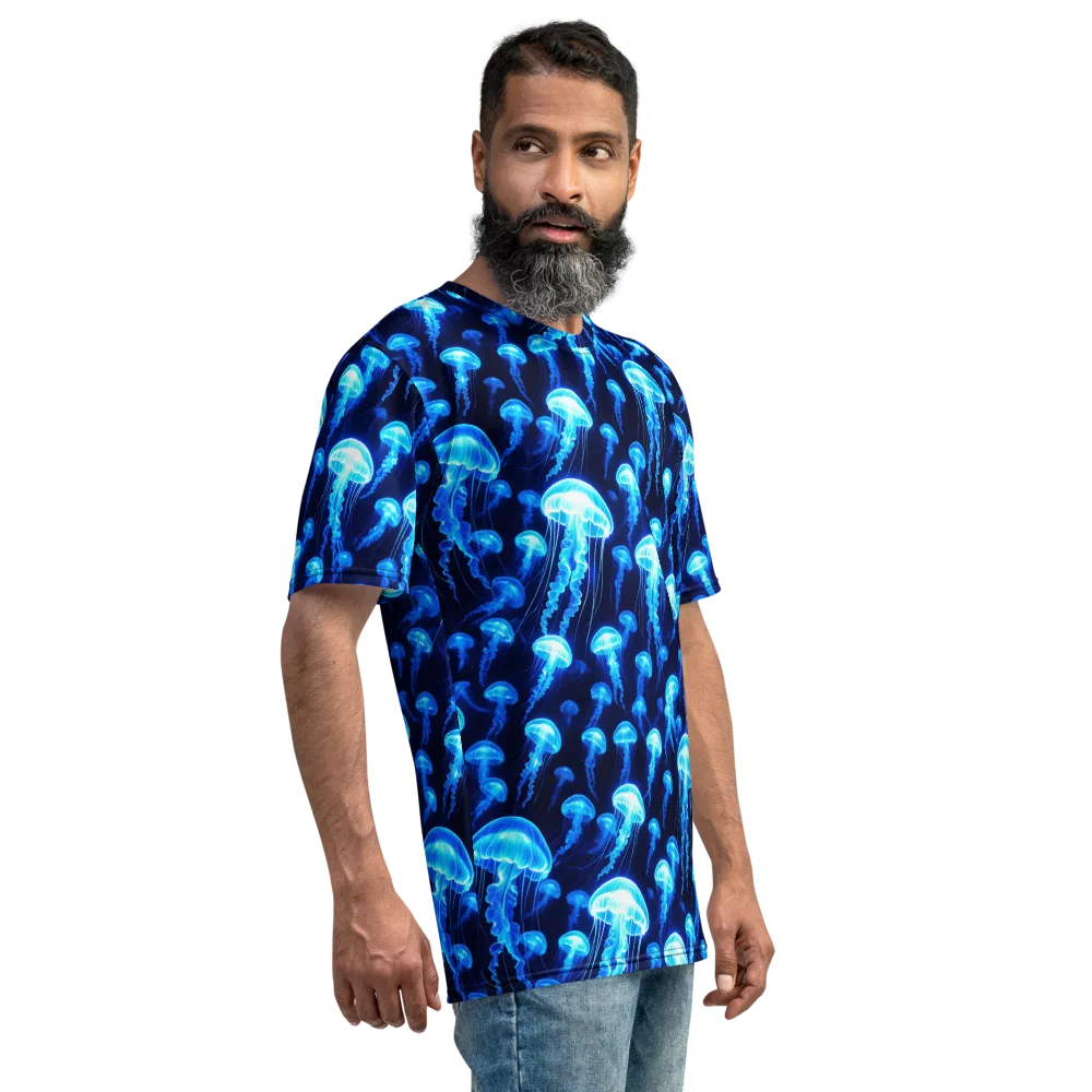Blue Lanterns on Men's Crew Neck T-Shirt — Right