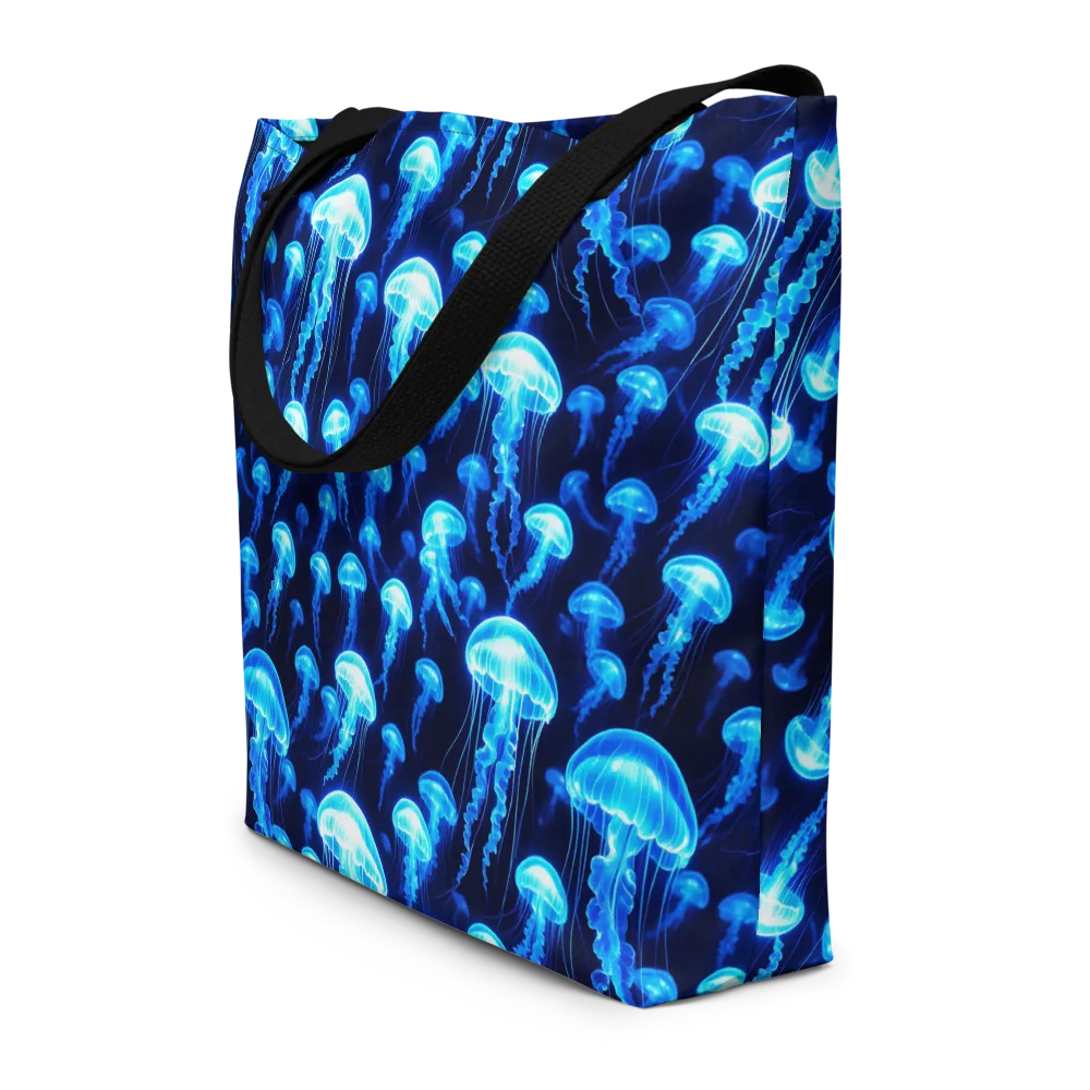 Blue Lanterns on Large Tote Bag W/ Pocket — Front
