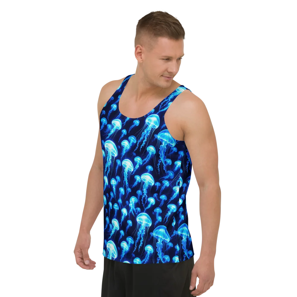 Blue Lanterns on Men's Tank Top — Left Front
