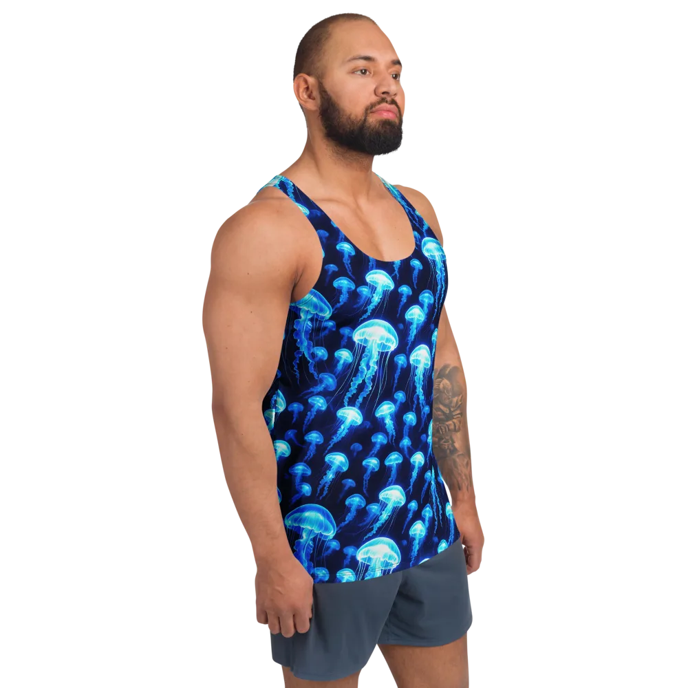 Blue Lanterns on Men's Tank Top — Right Front