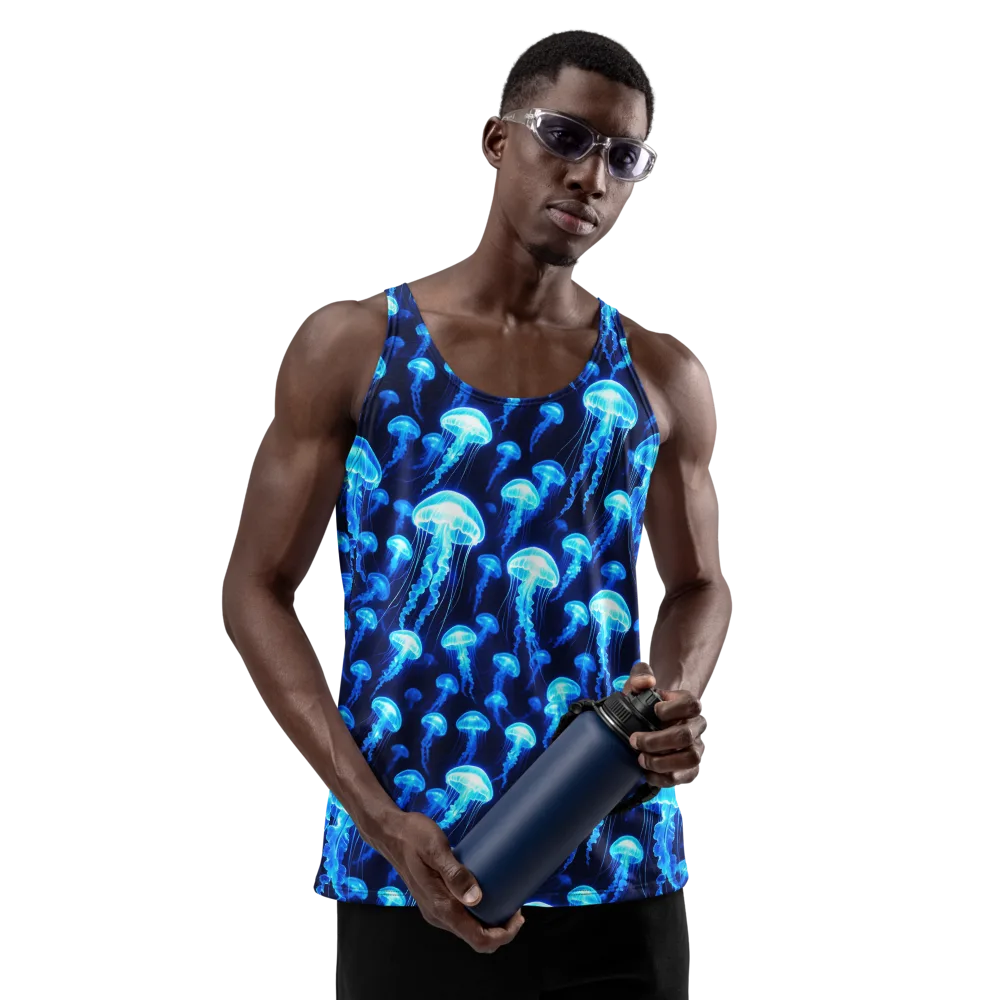 Blue Lanterns on Men's Tank Top — Front