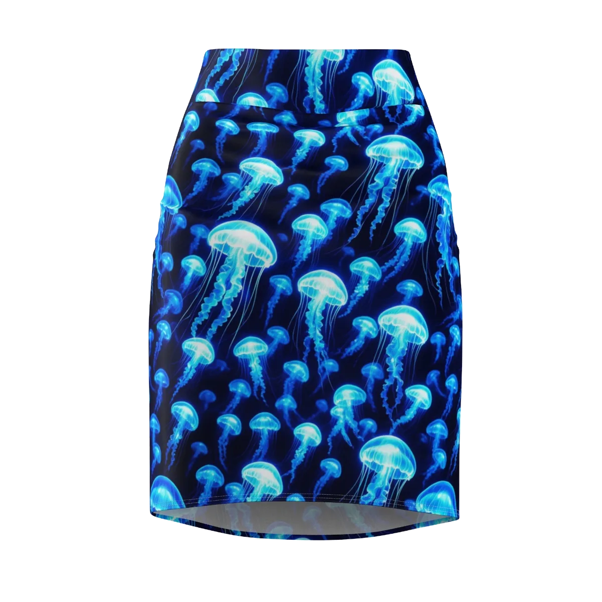 Blue Lanterns on Pencil Skirt — Front