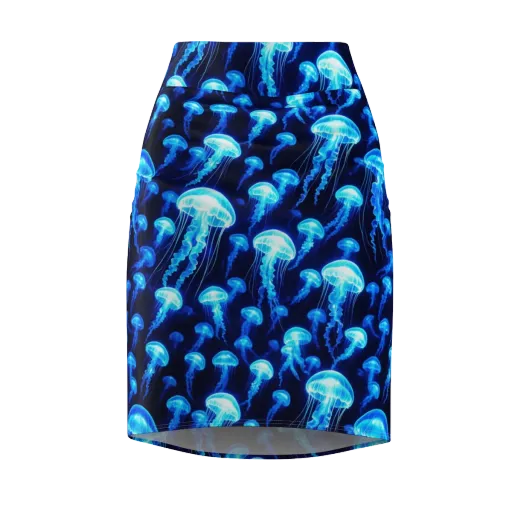 Blue Lanterns on a Pencil Skirt