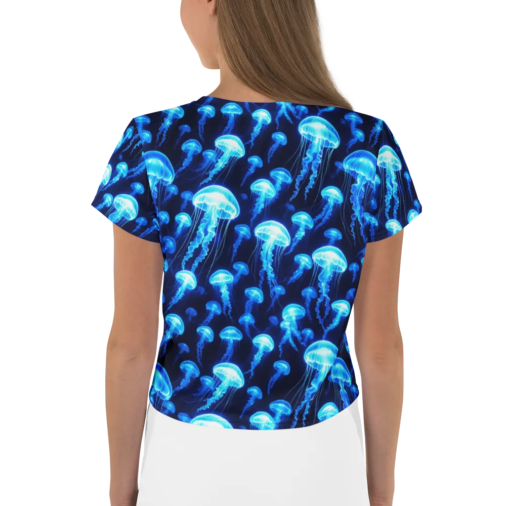 Blue Lanterns on Crop Tee — Back