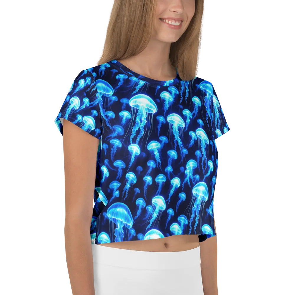Blue Lanterns on Crop Tee — Right