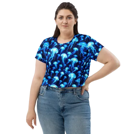 Blue Lanterns on a Crop Tee