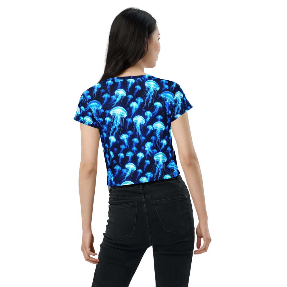 Blue Lanterns on Crop Tee — Back