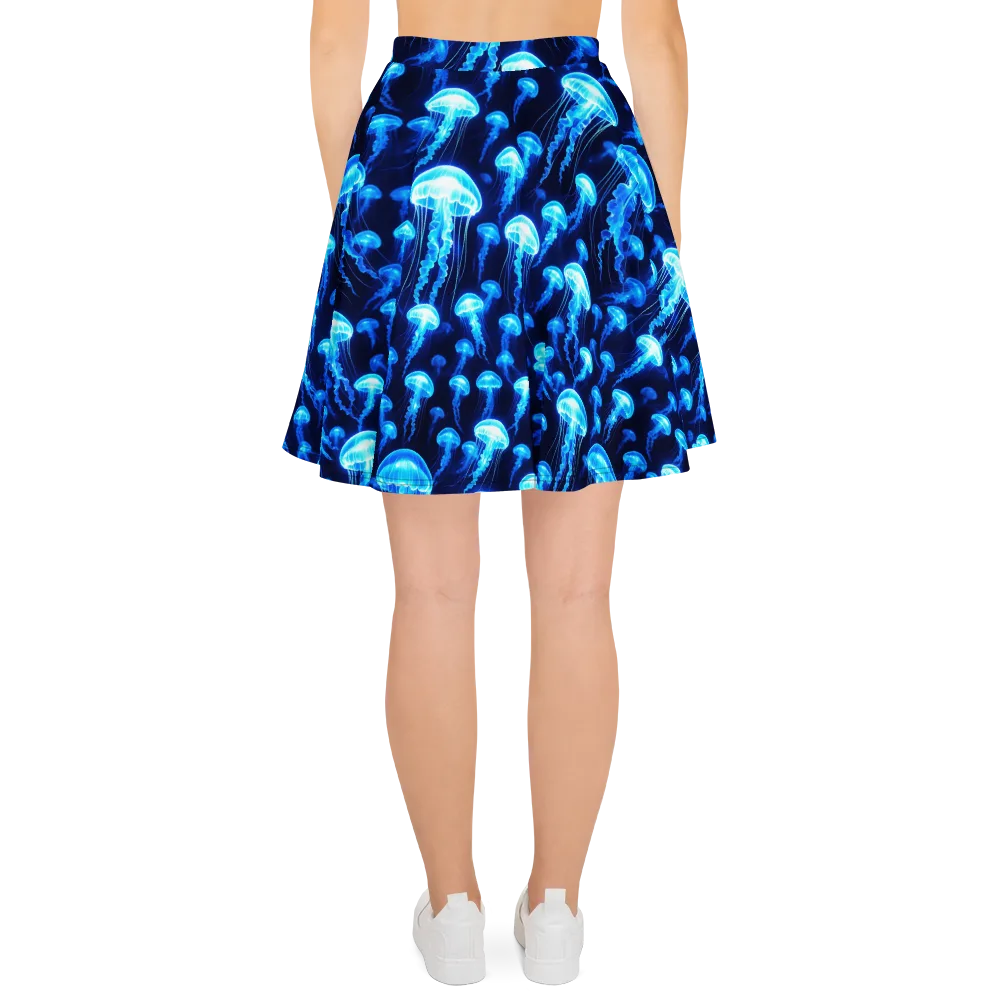 Blue Lanterns on Skater Skirt — Back