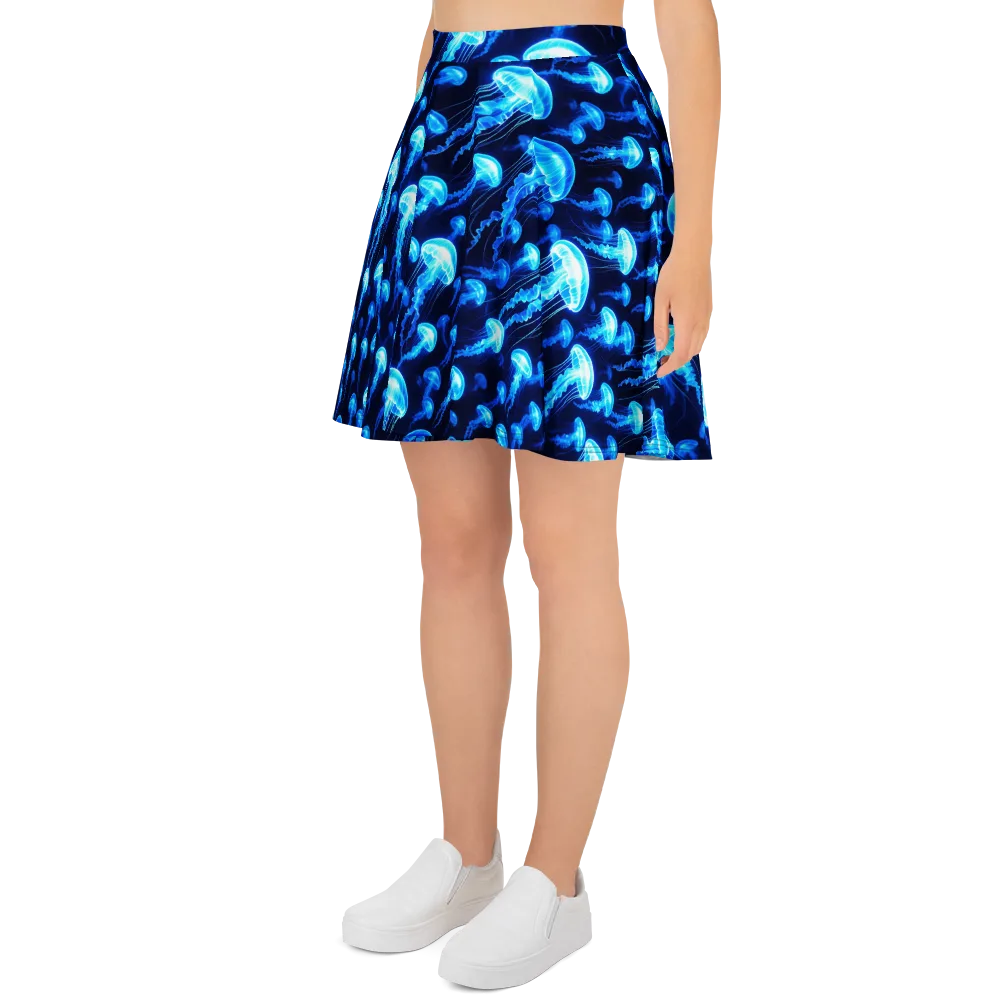 Blue Lanterns on Skater Skirt — Left