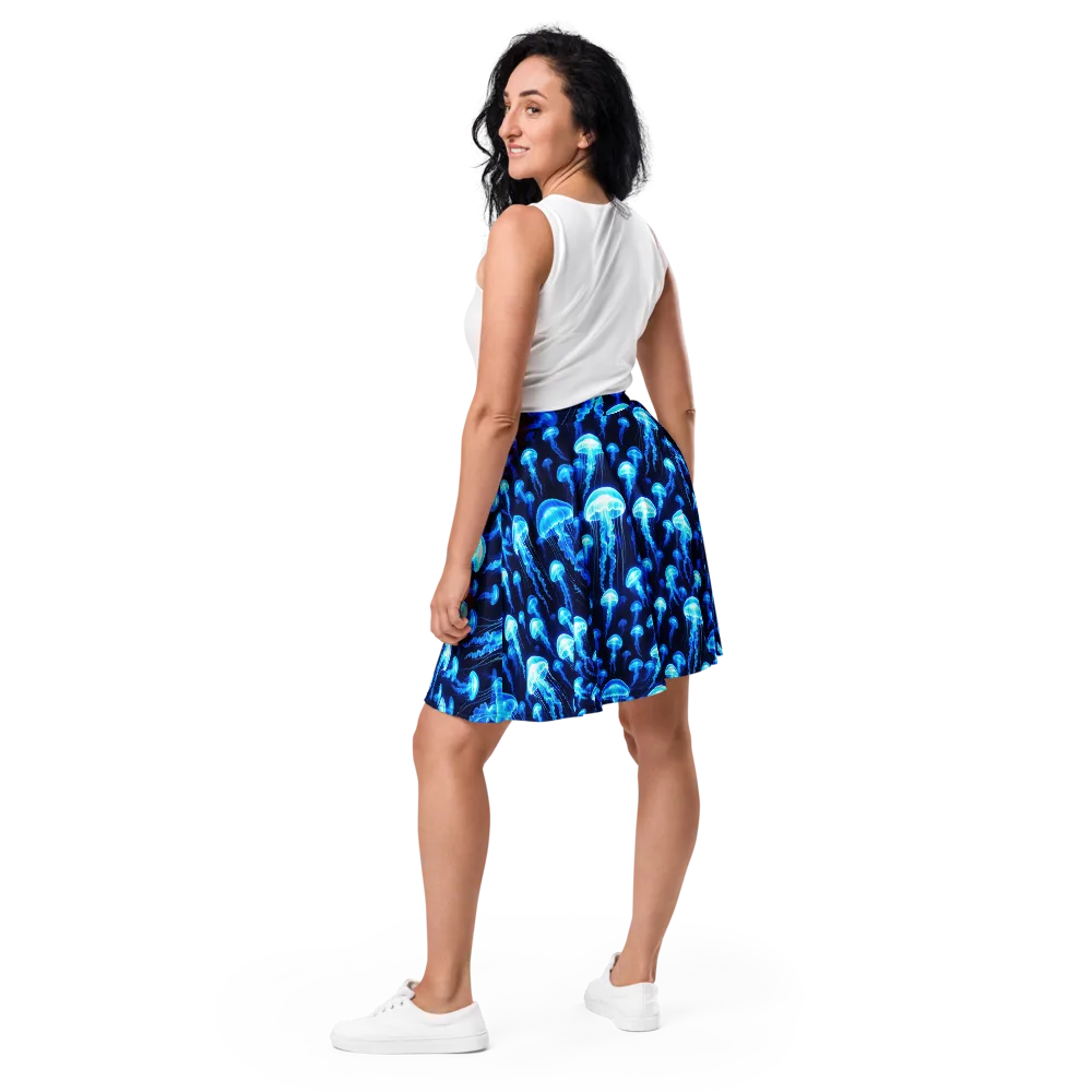 Blue Lanterns on Skater Skirt — Back