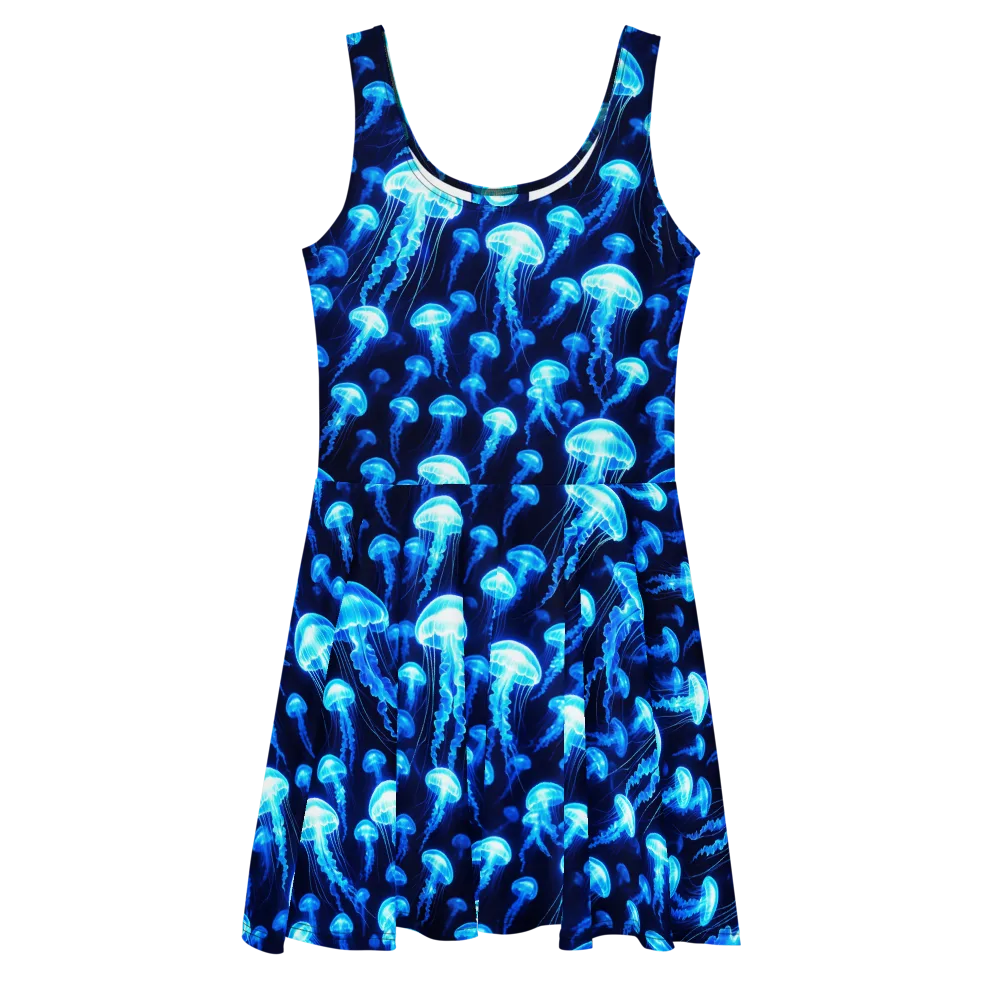 Blue Lanterns on Skater Dress — Front