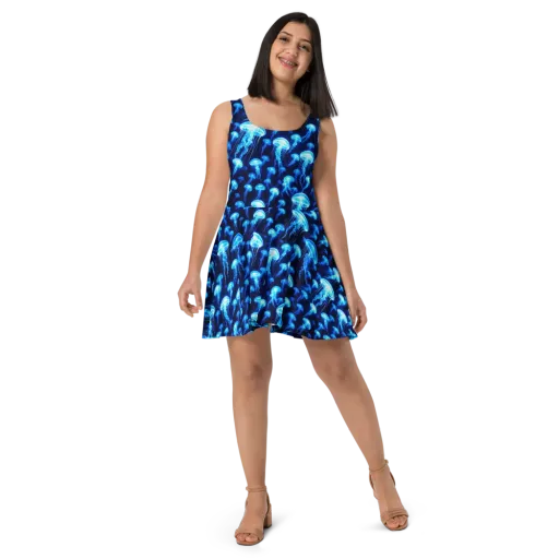 Blue Lanterns on a Skater Dress