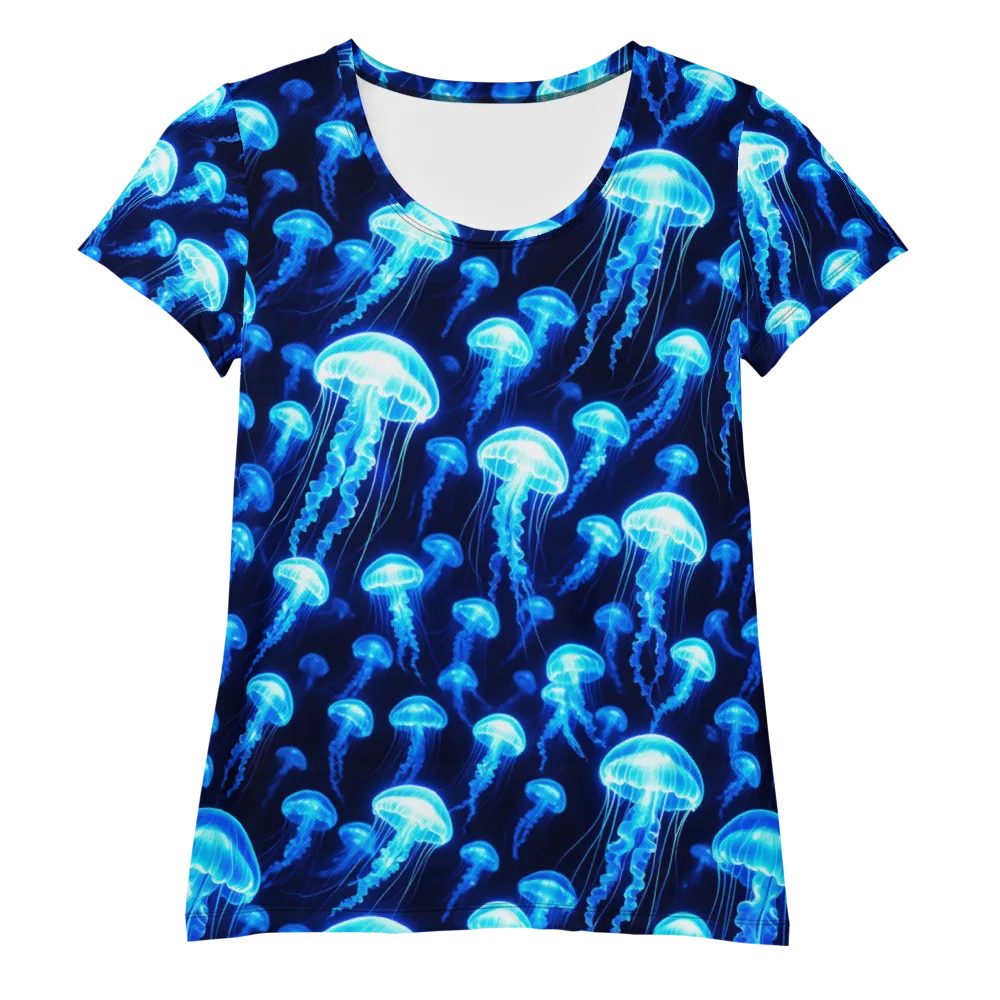 Blue Lanterns on Women's Athletic T-Shirt — Front
