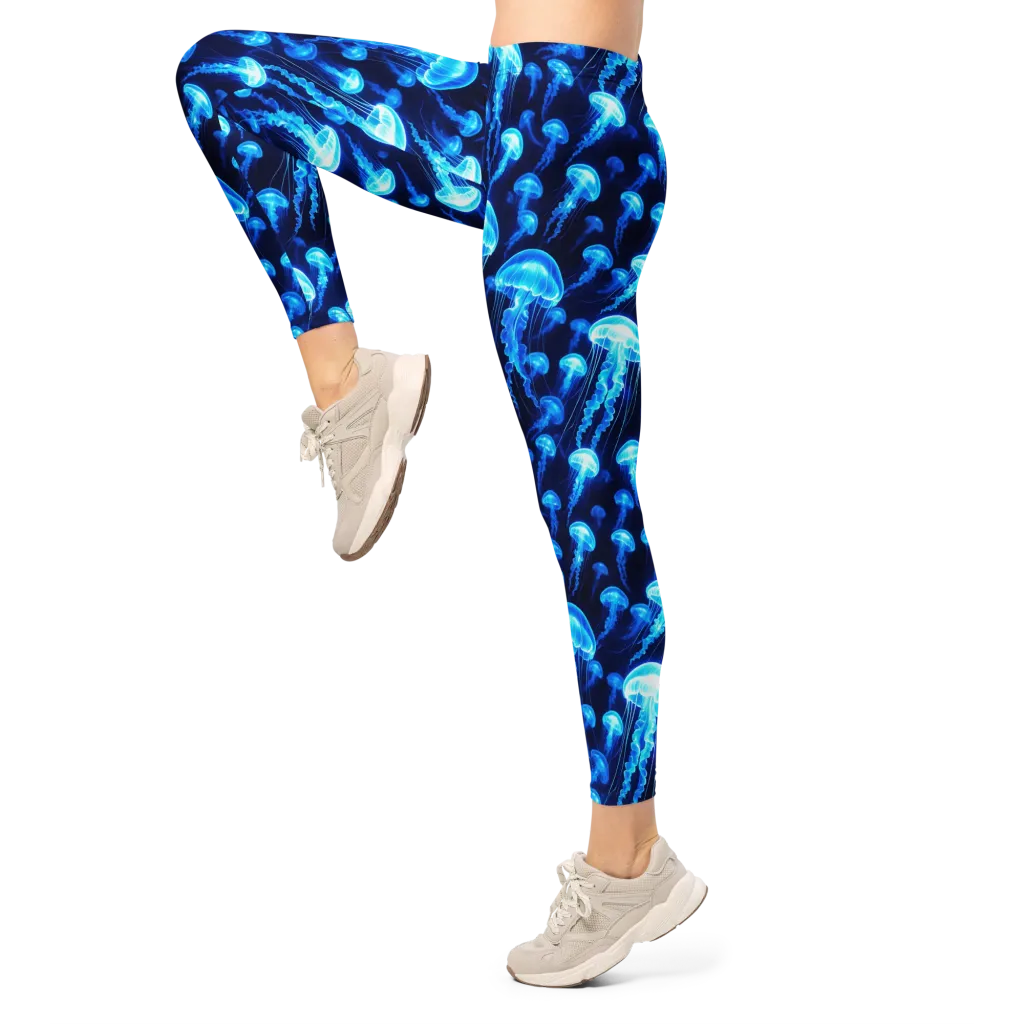 Blue Lanterns on Leggings — Left