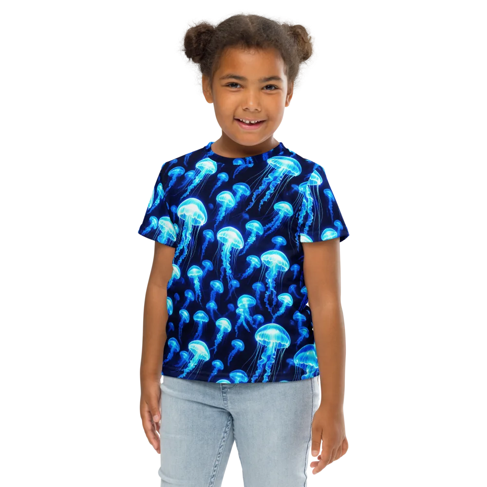 Blue Lanterns on Kids Crew Neck T-Shirt — Front