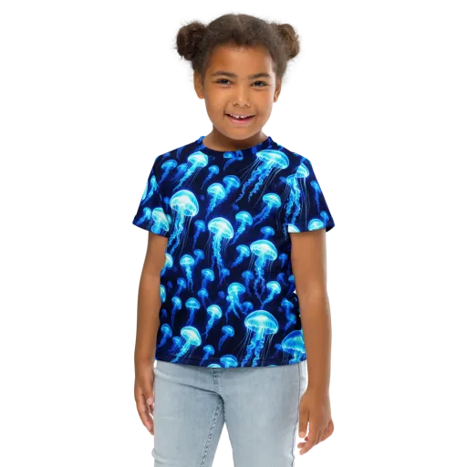 Blue Lanterns on a Kids Crew Neck T-Shirt