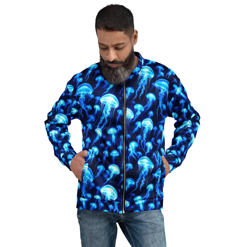 Blue Lanterns on Bomber Jacket — Front