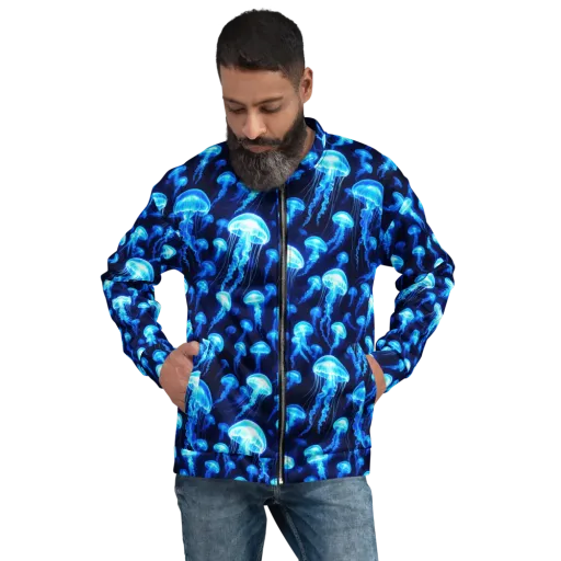Blue Lanterns on a Bomber Jacket