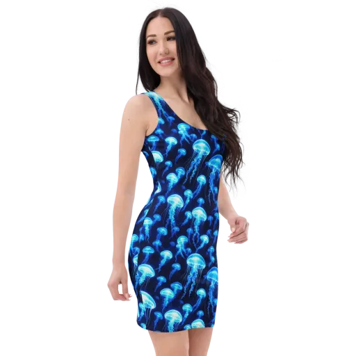 Blue Lanterns on a Bodycon Dress