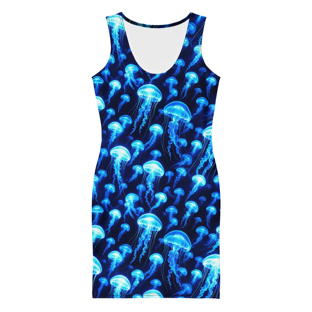 Blue Lanterns on Bodycon Dress — Front