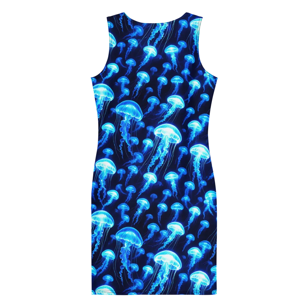 Blue Lanterns on Bodycon Dress — Back