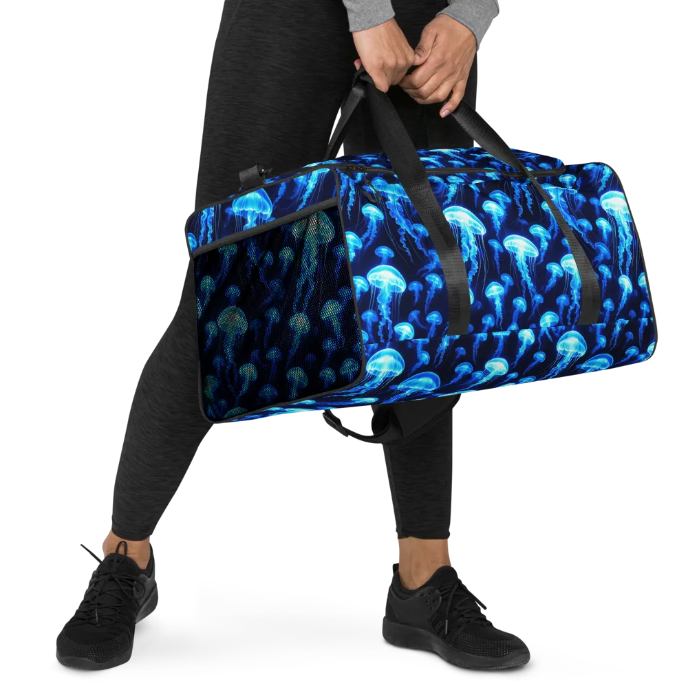 Blue Lanterns on Duffle Bag — Right Front