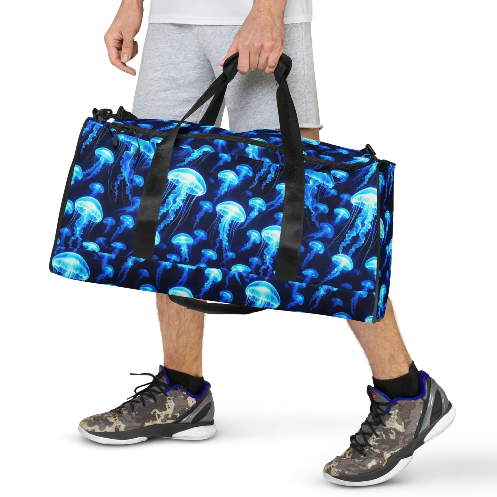 Blue Lanterns on Duffle Bag — Front