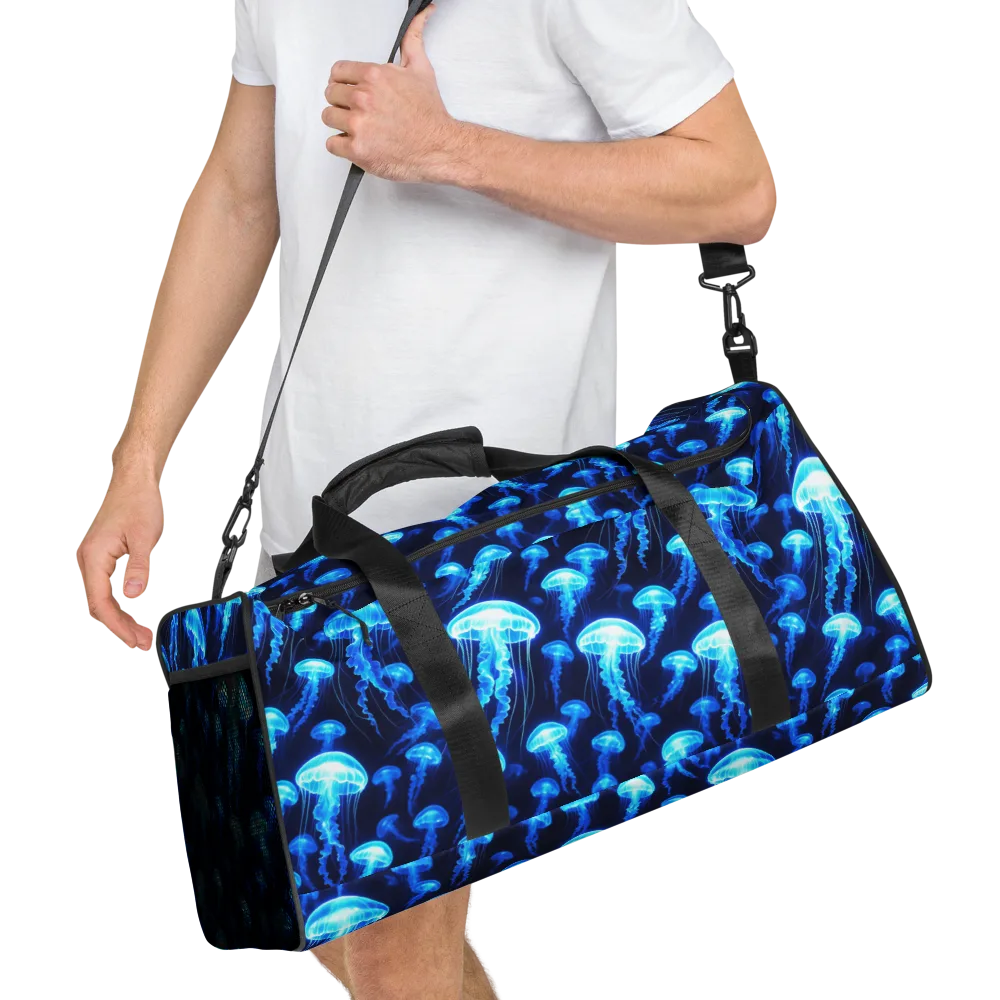 Blue Lanterns on Duffle Bag — Right Front