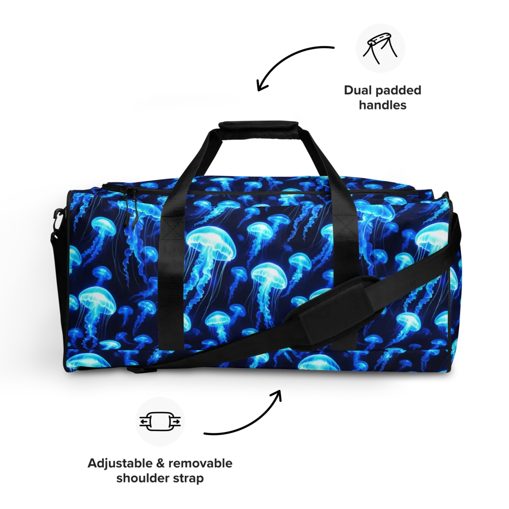 Blue Lanterns on Duffle Bag — Front