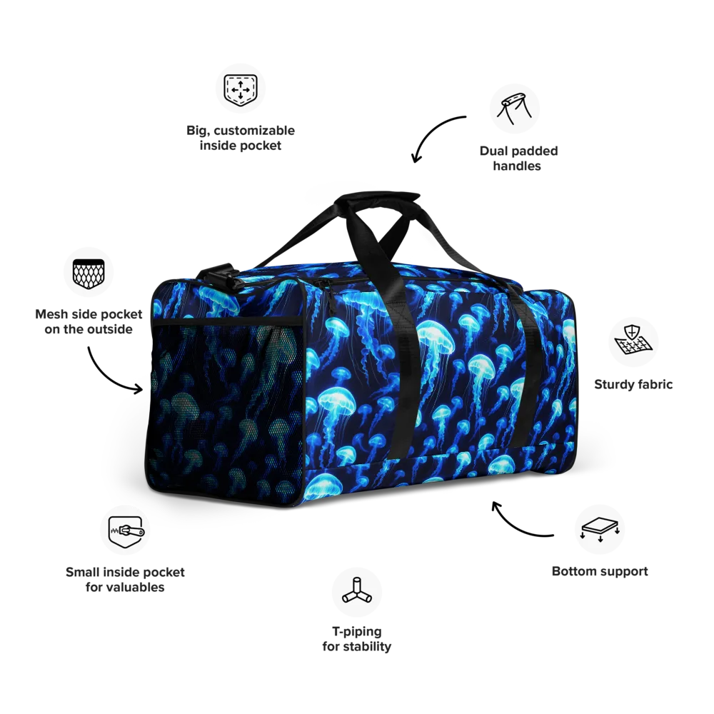 Blue Lanterns on Duffle Bag — Right Front