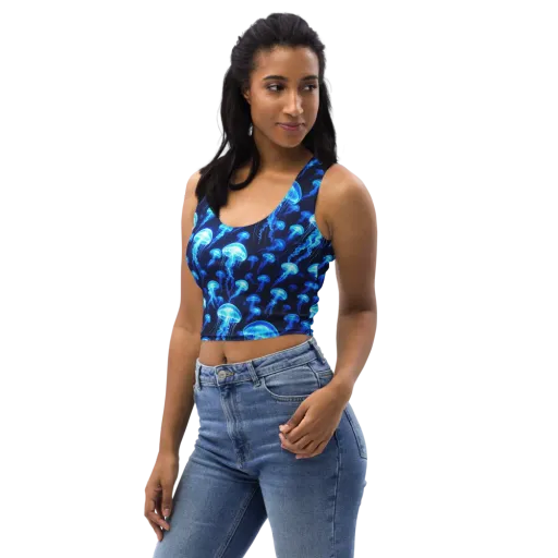 Blue Lanterns on a Crop Top